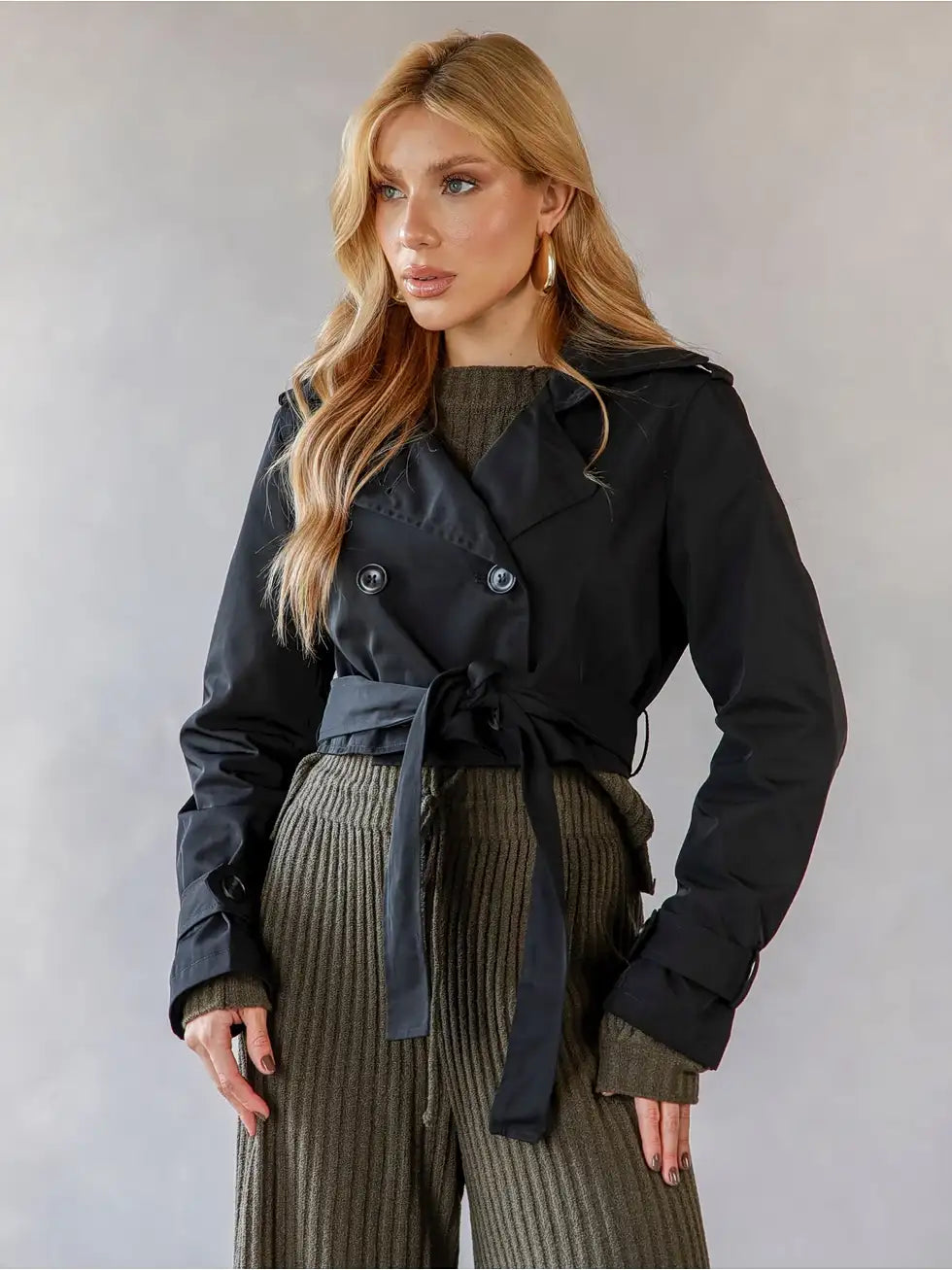 Sobretudo Trench Coat Cropped