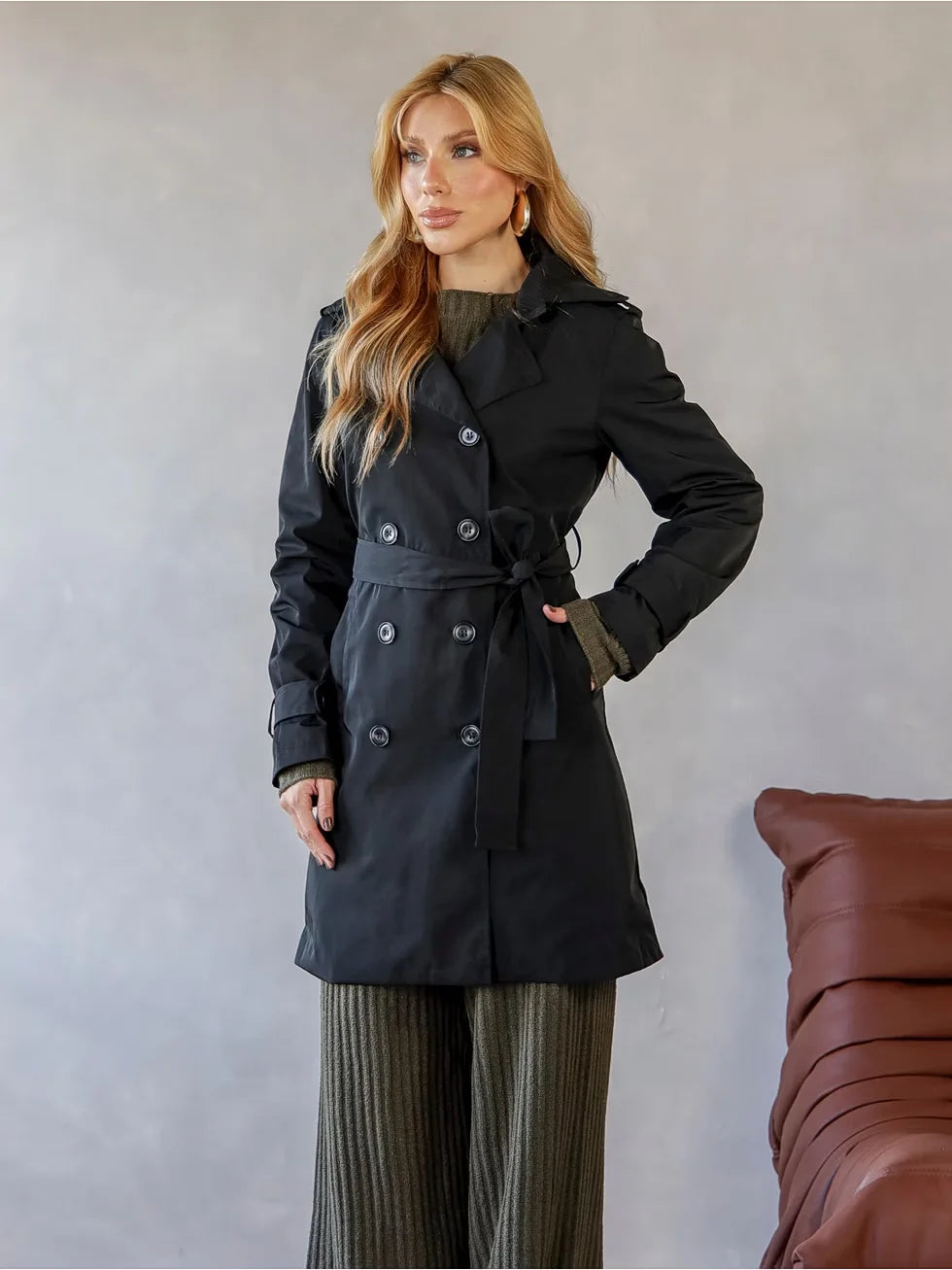 Sobretudo Trench Coat Cropped