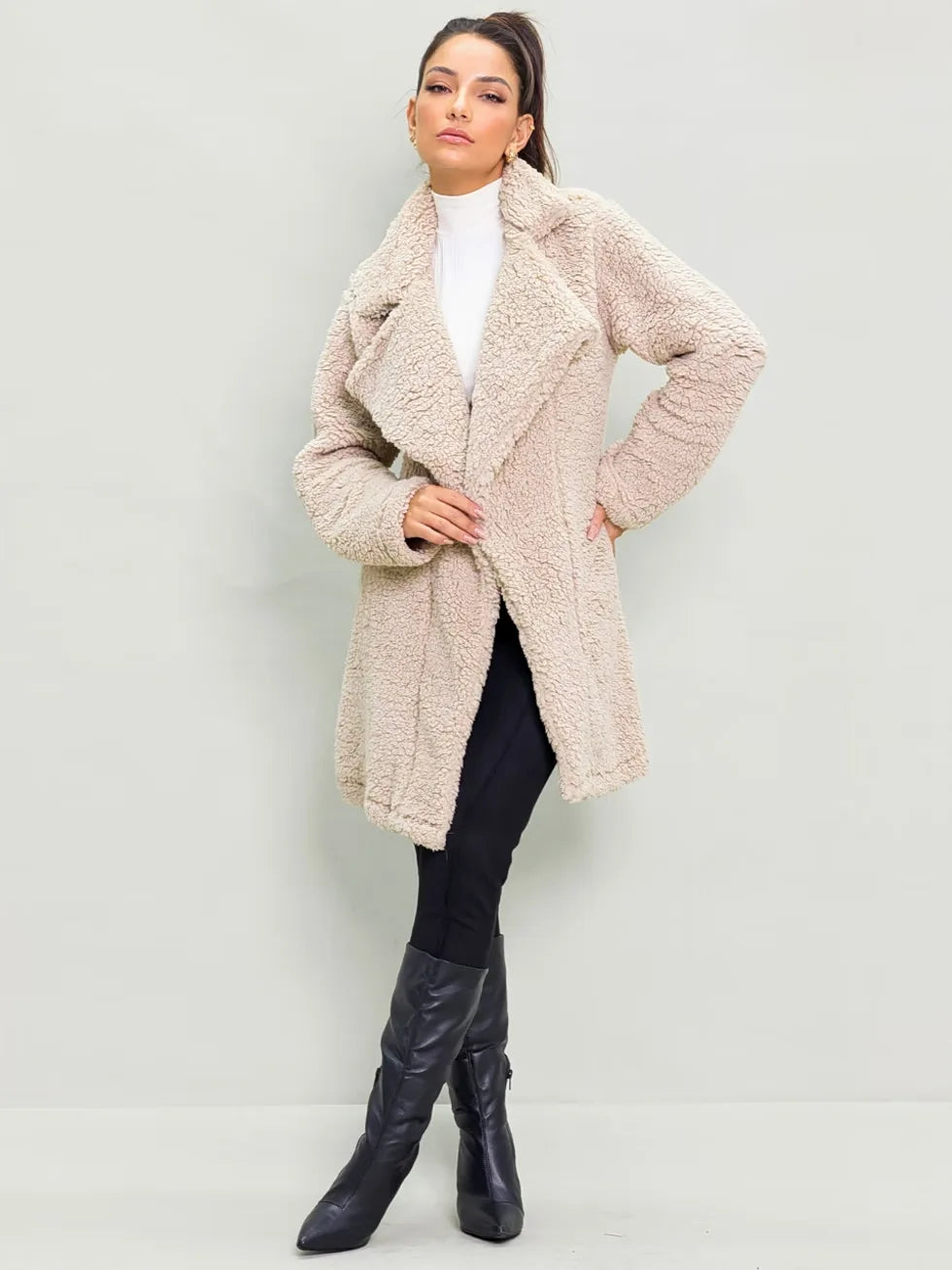 Sobretudo Feminino Gola Blazer Alongado - SANTALUX - 127