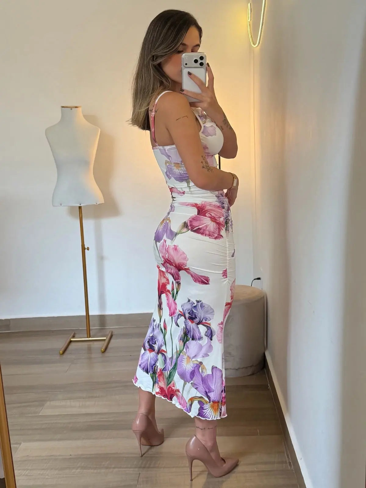 Vestido Midi Floral Íris Primavera - SANTALUX - Florescer Luxe - 188
