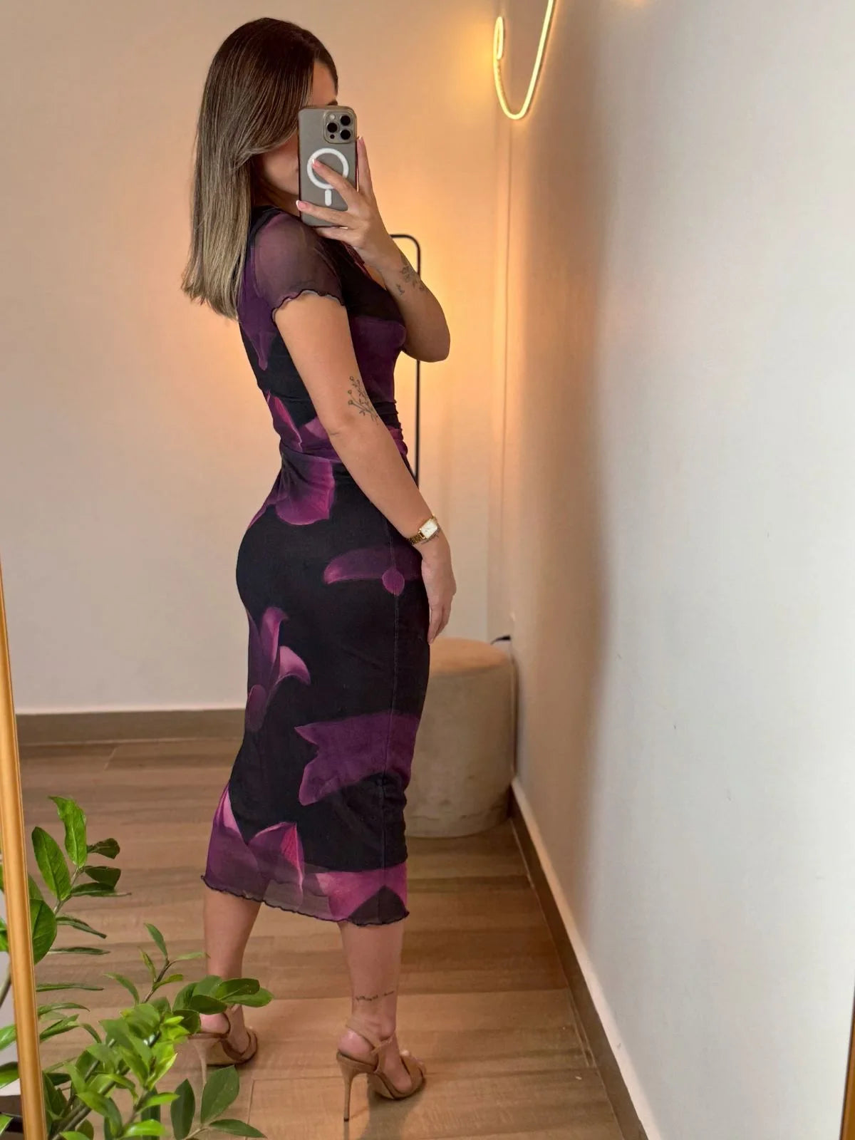 Vestido Midi Floral Lírio - Violeta - Florescer Luxe - SANTALUX - 187 - 2