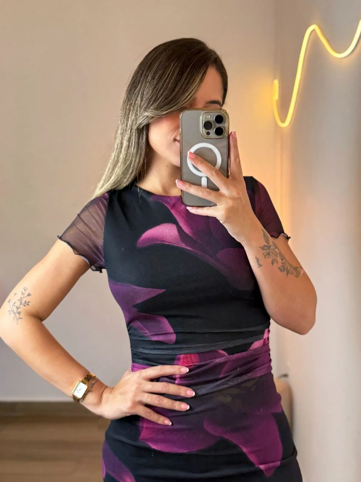 Vestido Midi Floral Lírio - Violeta - Florescer Luxe - SANTALUX - 187 - 3