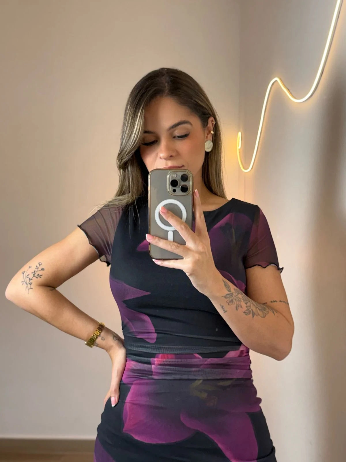 Vestido Midi Floral Lírio - Violeta - Florescer Luxe - SANTALUX - 187 - 4