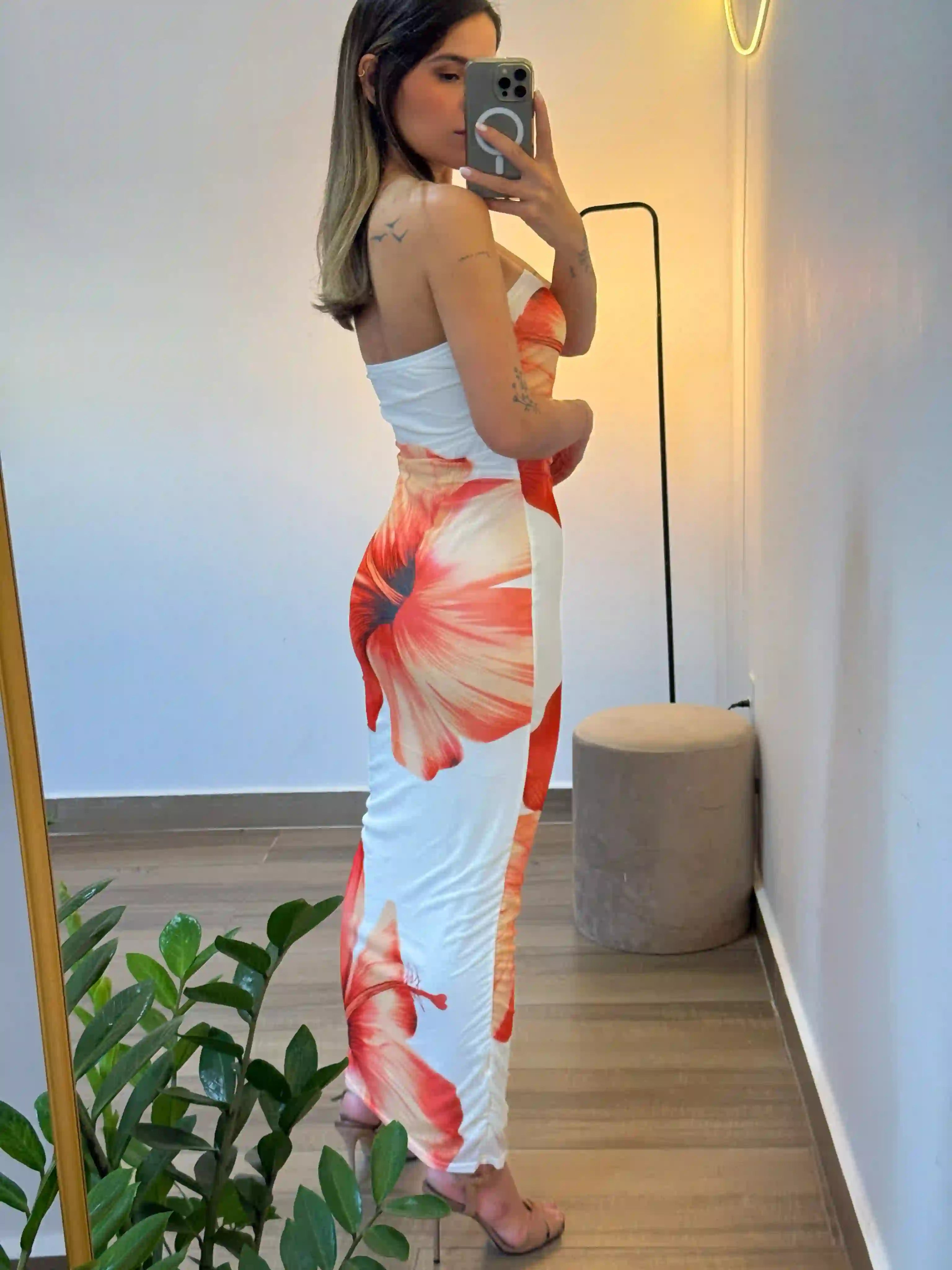 Vestido Midi Floral Sunset - SANTALUX - 184