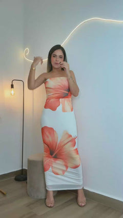Vestido Midi Floral Sunset